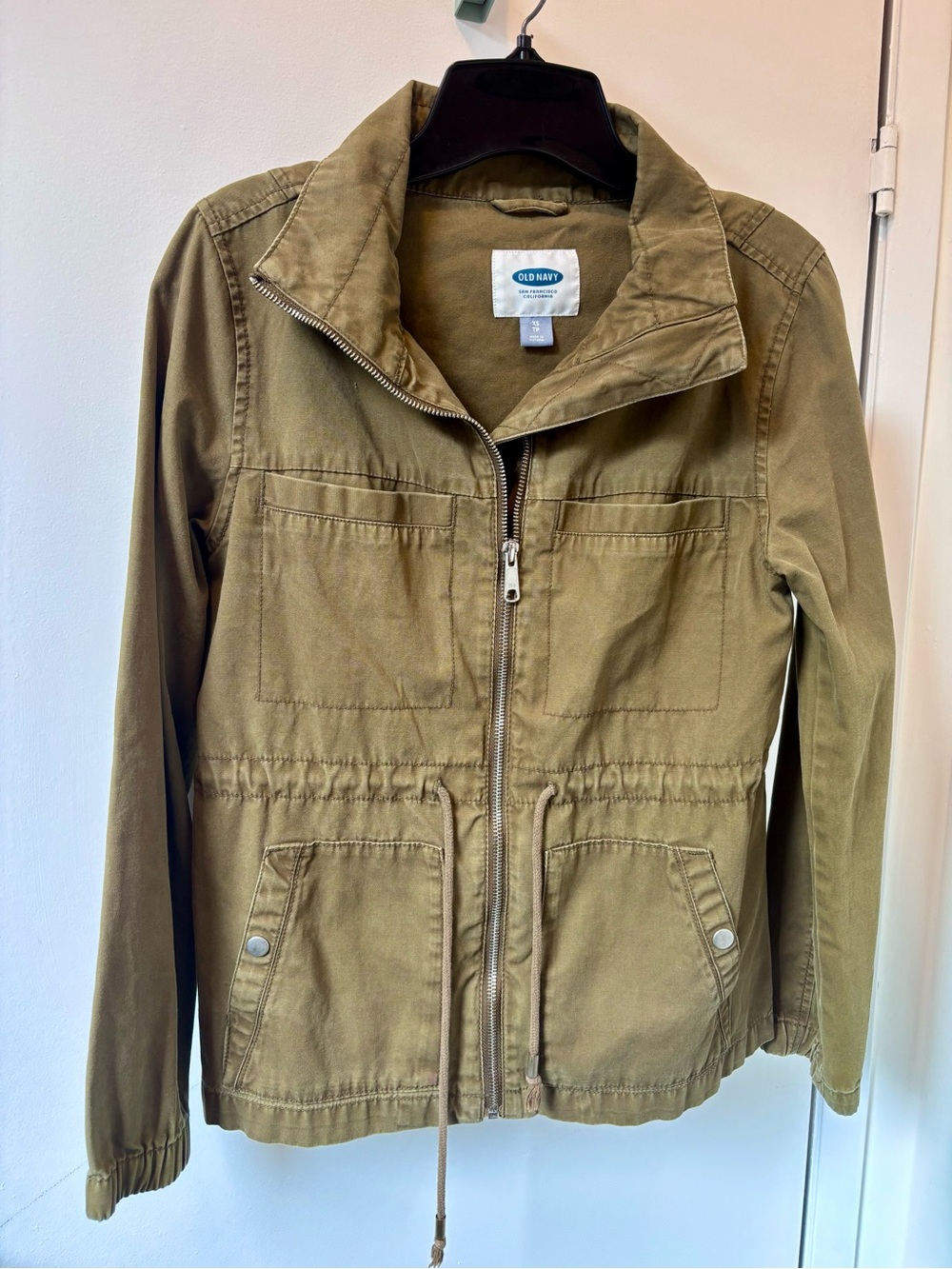 Old Navy Army Green Utility Jacket with Drawstring Waist. XS